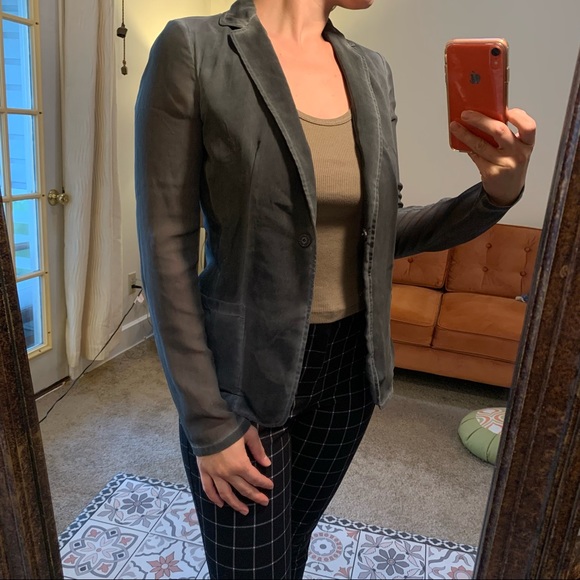 Elie Tahari Abby jacket Grey Fade Sheer Blazer XS - Picture 3 of 16